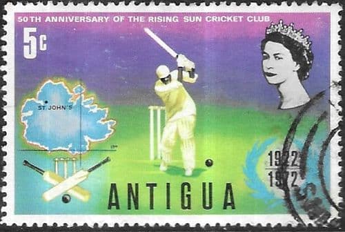 Antigua 1972 Rising Sun Cricket Club SG 341 Fine Used