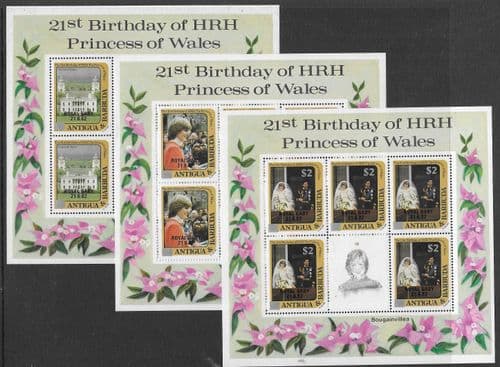 Antigua 1984 Birth of Prince William Block of 5 Set Fine Mint