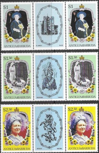 Antigua 1985 Queen Mother Life and Times Set 2nd Issue Fine Mint