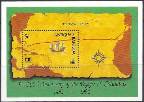 Antigua 1992 Discovery of America by Columbus MS 1660a Fine Mint