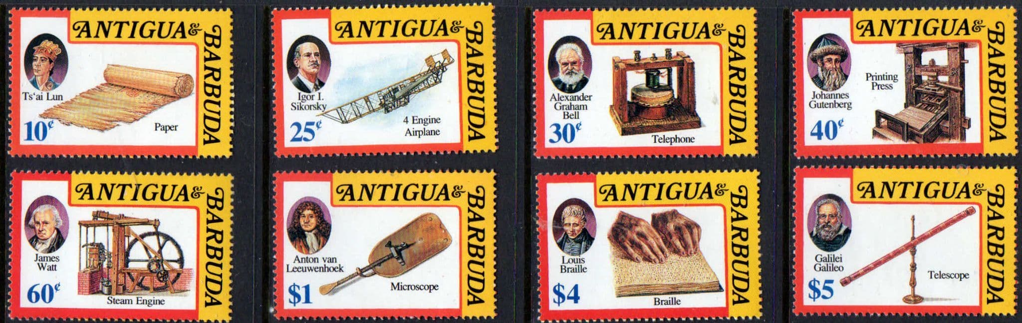 Antigua 1992 Inventors and Inventions Set Fine Mint