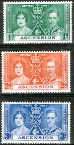 Ascension 1937 King George VI Coronation Set Fine Used