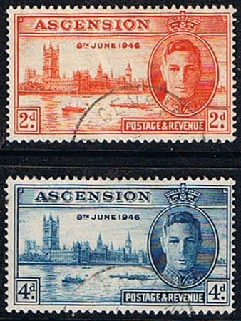 Ascension 1946 King George VI Victory Set Fine Used