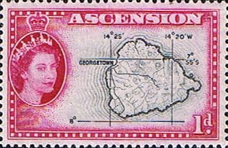 Ascension 1956 Queen Elizabeth II Map SG 58 Fine Mint