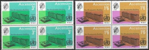 Ascension 1966 World Health Organisation Set Blocks of 4 Fine Mint