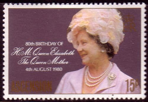 Ascension 1980 Queen Mothers 80th Birthday Fine Mint