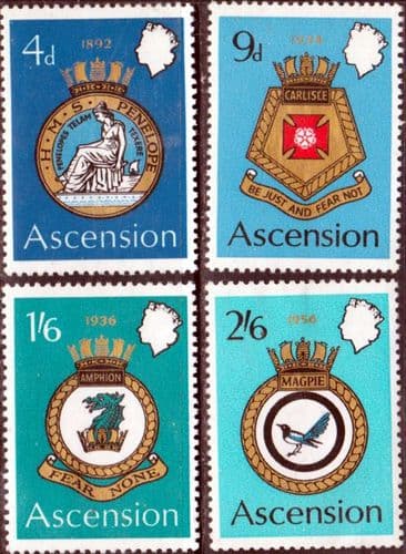 Ascension Island 1970 Naval Crests Set Fine Mint