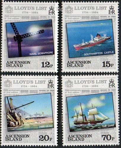 Ascension Island 1984 Lloyd's List Set Fine Mint