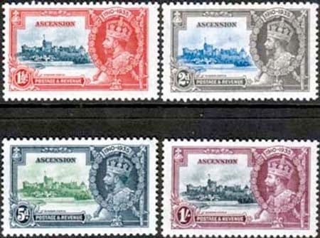 Ascension Islands 1935 King George V Silver Jubilee Set Fine Mint