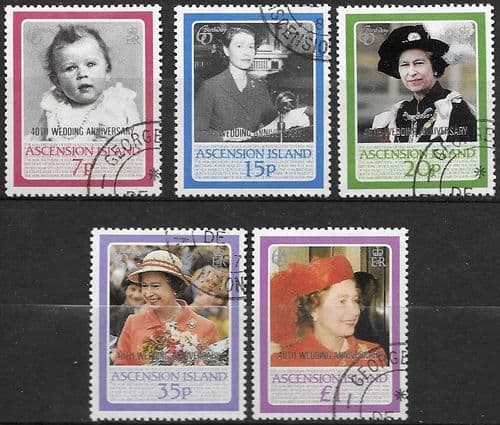 Ascension Islands 1987 Royal Ruby Wedding Set Fine Used