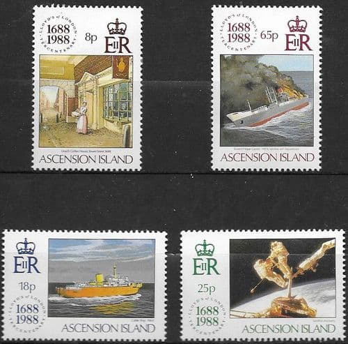 Ascension Islands 1988 300th Anniversary of Lloyd's of London Set Fine Mint