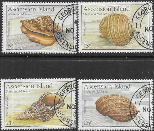 Ascension Islands 1989 Sea Shelle Set Fine Used