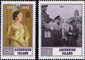 Ascension Islands 1990 Queen Mother 90th Birthday Set Fine Mint