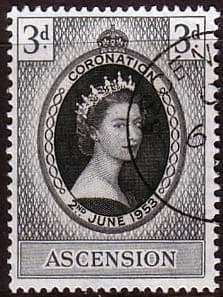 Ascension Islands Queen Elizabeth II 1953 Coronation Fine Used