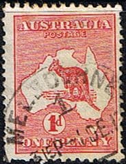 Australia 1913 Kangaroo on Map SG 2 Fine Used