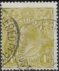 Australia 1924 King George V Head SG 80a Fine Used