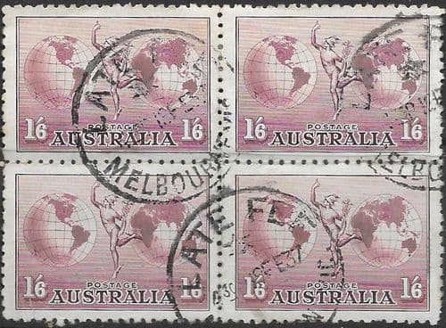 Australia 1934 Hermes SG153 Air Mail Block of 4 Fine Used