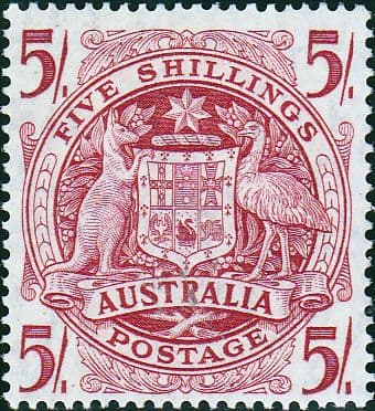 Australia 1948 SG 224a 5/- Coat Of Arms Fine Mint