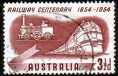 Australia 1954 SG 278 Railway Centenary Trains Fine Used