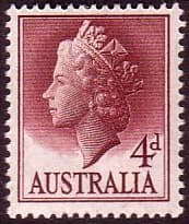 Australia 1955 SG 282a Queens Head Bas Relief Fine Mint