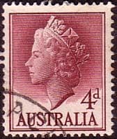 Australia 1955 SG 282a Queens Head Bas Relief Fine Used