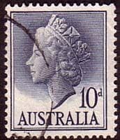 Australia 1955 SG 282c Queens Head Bas Relief Fine Used