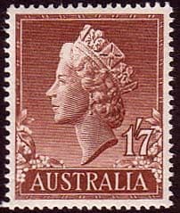 Australia 1955 SG 282d Queens Head Bas Relief Fine Mint