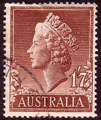 Australia 1955 SG 282d Queens Head Bas Relief Fine Used