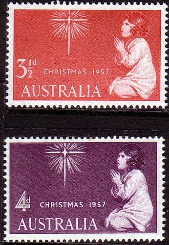 Australia 1957 SG 298/9 Christmas Set Fine Mint