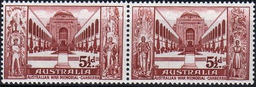 Australia 1958 SG 302a War Memmorial Tenant Pair Fine Mint