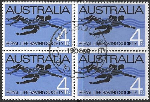 Australia 1966 Royal Life Saving Society Block of 4 Fine Used