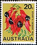 Australia 1968 State Floral Emblems SG 423 Sturt’s Desert Pea Fine Mint