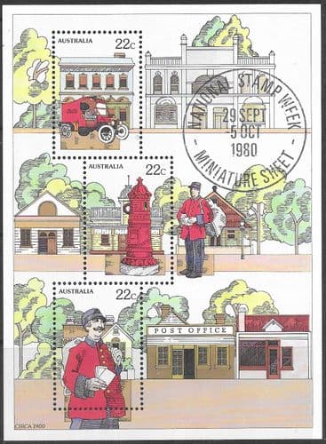 Australia 1980 National Stamp Week Miniature Sheet Fine Mint