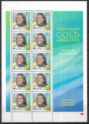 Australia 2000 Olympic Games, Gold Sheet SG 2038B Fine Mint