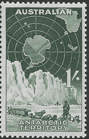 Australian Antarctic Territory 1959 SG 4 Dog-team and Iceberg Fine Mint