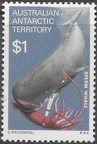 Australian Antarctic Territory 1973 SG 34 Sperm whale Fine Mint
