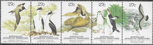 Australian Antarctic Territory 1983 Regional Wildlife Strip Fine Mint