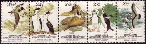 Australian Antarctic Territory 1983 Regional Wildlife Strip Fine Used