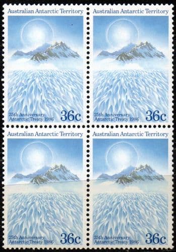 Australian Antarctic Territory 1986 Antarctic Treaty SG 78 Fine Mint Block of 4