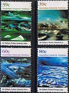 Australian Antarctic Territory 1989 Landscape Paintings by Sir Sidney Nolan Set Fine Mint