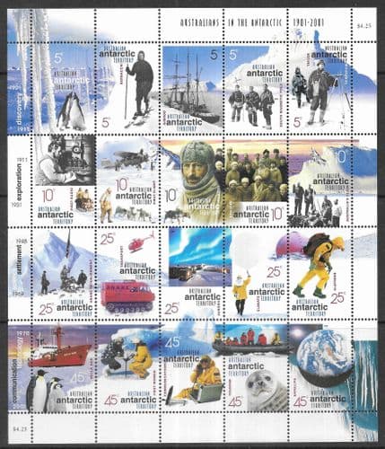 Australian Antarctic Territory 2001 Exploration Sheet Fine Mint