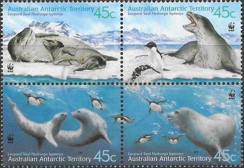 Australian Antarctic Territory 2001 Leopard Seal Block Fine Mint