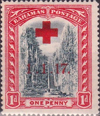 Bahamas 1917 George V Red Cross Overprint SG 90 Fine Mint