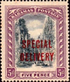 Bahamas 1918 George V Special Devivery Overprint SG S3 Fine Mint