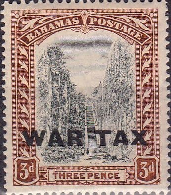 Bahamas 1919 War Tax Overprint SG 100 Fine Mint