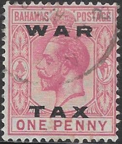 Bahamas 1919 War Tax Overprint SG 103 Fine Used