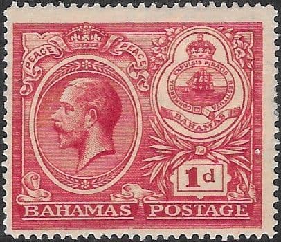 Bahamas 1920 George V Peace Celebration SG 107 Fine Mint