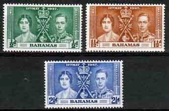 Bahamas 1937 King George VI Coronation Set Fine Mint