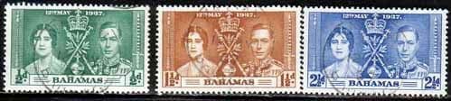 Bahamas 1937 King George VI Coronation Set Fine Used
