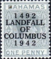 Bahamas 1942 Landfall of Columbus Overprint SG 163 Fine Mint